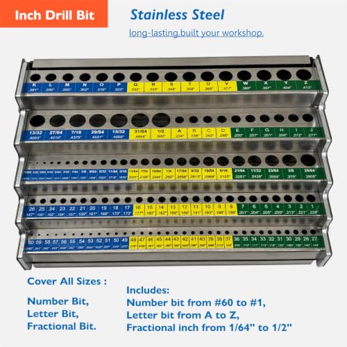 118-Hole 3-in-1 Drill Bit Index,Empty Drill Bit Organizer Holder/Case - style: 3-in-1 Drill Bit Index