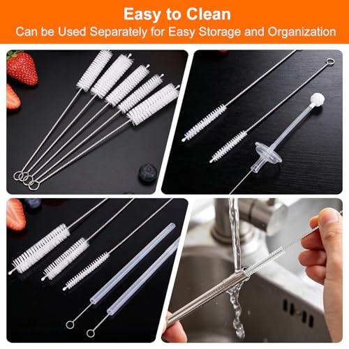 Long Straw Cleaner Brush 10-Pack, 8 Inch Straw Cleaning Brushes