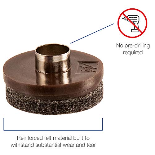 SoftTouch 1" Round Nail-On Felt Furniture Sliders, Protective Heavy-Duty Felt Pads for Wood Furniture and Hard Surfaces, 48-Count, Brown - color: Brown, size: 1 Inch, style: Value Pack