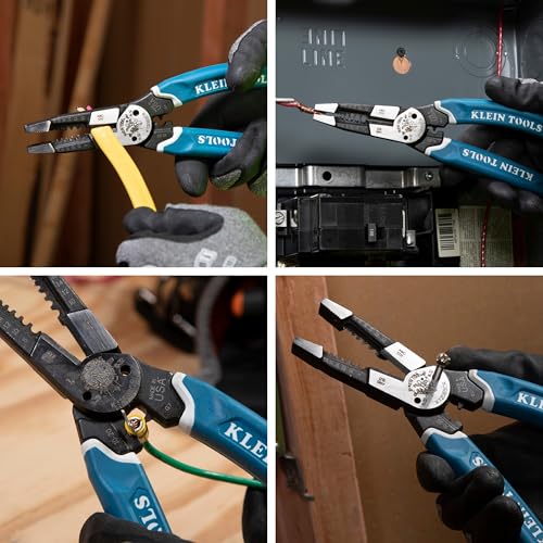 Klein Tools K12065CR Wire Stripper / Cutter / Crimper Tool, Made in USA, for Cutting, Stripping, Crimping, Twisting (8-18 AWG solid, 10-20 AWG stranded)