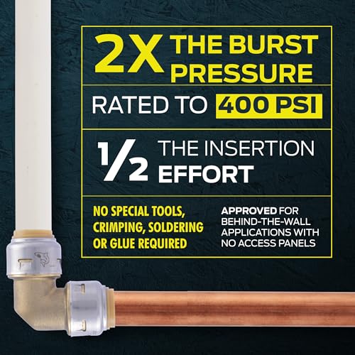 SharkBite Max 1/2 Inch x 1/2 Inch Ball Valve with FNPT Connector, Push to Connect Brass Plumbing Fitting, PEX Pipe, Copper, CPVC, PE-RT, HDPE, UR22182A - size: 1/2 in. PTC x 1/2 in. FNPT, style: SharkBite Max