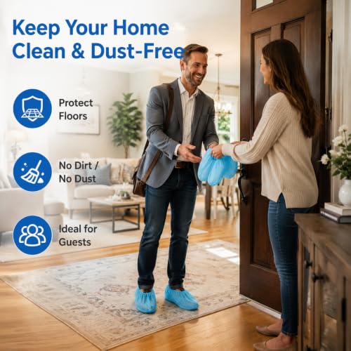 X-Large Disposable Boot Covers Non Slip Clean Home Shoe Covers - color: Blue, size: X-Large