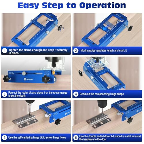 Door Hinge Jig, Door Hinge Template Kit for Router, Blue One - style: Blue One