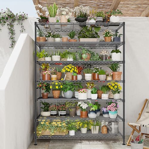 DurayLoly 82.6" H 7-Tier Metal Shelving Unit 1400LBS Adjustable Shelves - size: 45" W x 82.6" H x 13.5" D