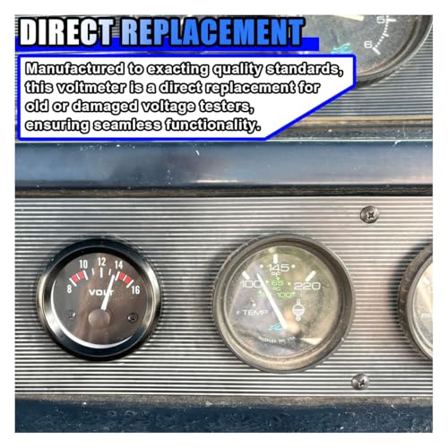 12V Car Voltmeter 2" 52MM Voltage Gauge Meter, Digital Automotive Voltmeter, Universal LED Light Electrical Vehicle Voltage Meter Gauge with Measure Range 8-16V