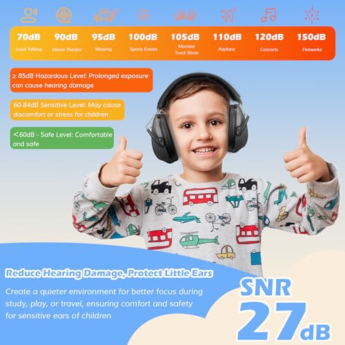 ProCase Noise Cancelling Headphones for Kids/Toddlers SNR 27dB Ear Muffs - color: Black