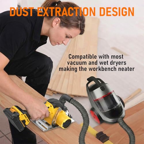 6-Inch Cordless Circular Saw Compatible with DeWalt 20V Max Battery, 2.2"(90°), 1.5"(45°) Max Cutting Depth Lightweight with Tool Bag, Guide Ruler,6" Blade For Wood PVC Cutting (NO Battery)