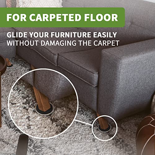 Furniture Sliders for Carpet 16 PCS - 3 1/2" Beige - size: 16 PCS 3 1/2 inch Beige