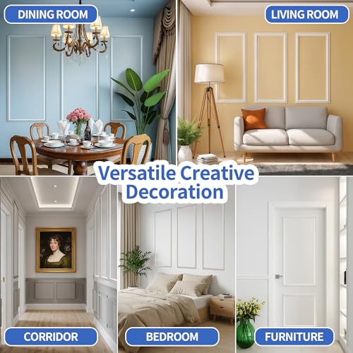 KESHWELL Premade Wall Panels,6 Frame Wall Panels for Interior Wall Decor