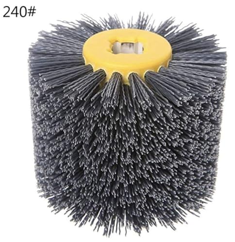 SIGNI Abrasive Nylon Drawing Wheel Drum Burnishing Polishing Brush for Wood Furniture Floor Polishing 120X100mm 240 Grit 1pack - size: 240 Grit, Black