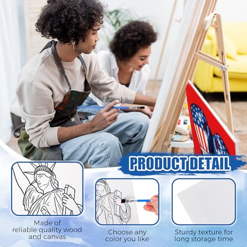 Sherr 140 Pcs 20 Set Pre Drawn Canvas Painting Kit, Independence Day - style: Independence Day