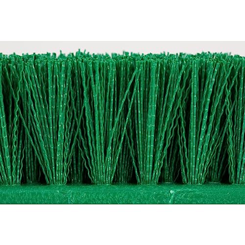 SPARTA Multi-Level Tile Scrub Brush 12" Wide Brush Head, Heavy-Duty Tile Cleaning Brush with End Bristles for Commercial Tiles, Tubs and Floor, Plastic, 12 Inches, Green - color: Green