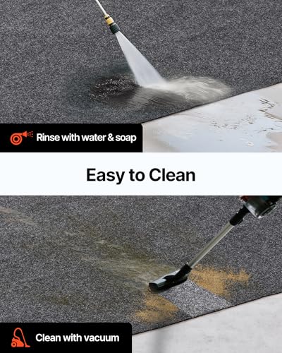 VEVOR Car Garage Mat, 7.4'x17', Shields Against Water, Snow, Rain, Mud, Oil, Durable Slip-Resistant Floor Cover with TPE Leak-Proof Backing, Simple to Maintain & Customizable Size - size: 7.4' x 17'