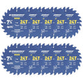 SawWorks 7-1/4" 24T 10-Pack Thin Kerf Circular Saw Blade Bulk Framing - size: 7-1/4 Inch, style: 24T-10Pack