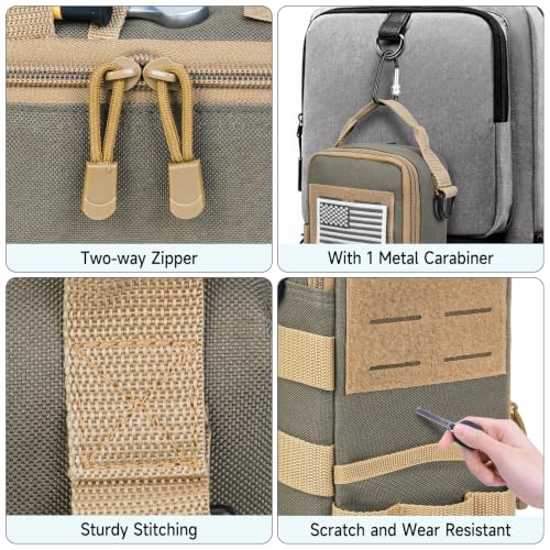 Small Tool Bags for Men with Carabiner,Tactical Tool Bag for EDC,Motorcycle - color: Olive Green