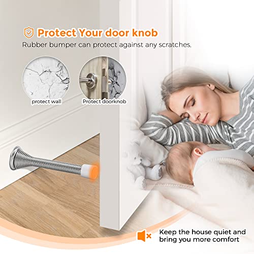 Ravinte Door Stoppers, 12 Pack Satin Nickel Spring Door Stops - color: Satin Nickel