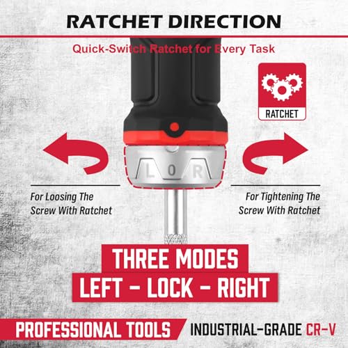 14-Piece 1/4″ Magnetic Ratcheting Screwdriver Bit Set, T4-T40 Torx Bit Set with 1/4 inch Magnetic Bits Driver Multi-bit Ratchet Screw Drivers for Garage, Home, Work, DIY Repair