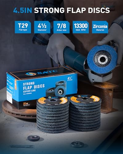 S SATC Flap Discs 4-1/2 Inch 40 Grit Zirconia Grinding Wheel Type 29 Abrasive Discs Flap Wheel for Angle Grinder - 20 Pack - style: 40 Grit