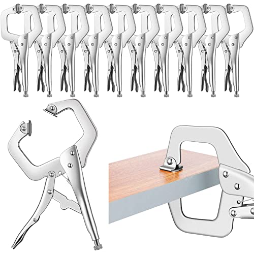 Yexiya 10 Pcs Locking C Clamps, Adjustable with Swivel Pad, 10 Pcs, 11 Inch - size: 11 Inch
