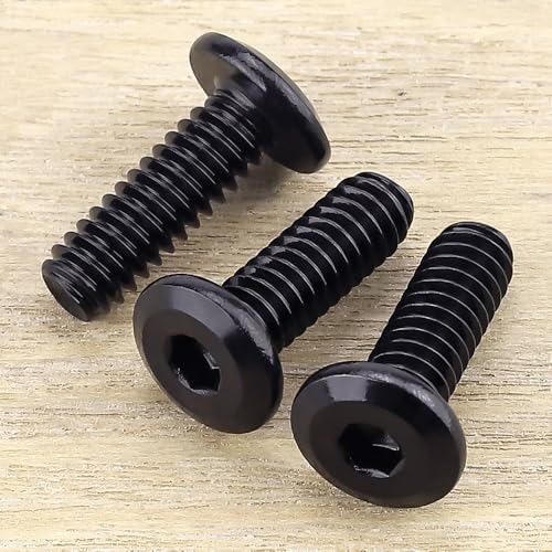 M3-0.5 x 12mm (100 pcs) Black Hex Socket Head Cap Screws, 304 Stainless Steel 18/8, Furniture Bolts, Connector Screws for Furniture, Black Oxide Finish, Full Thread, Hex Spanner Wrench Included - size: M3-0.5 x 12mm