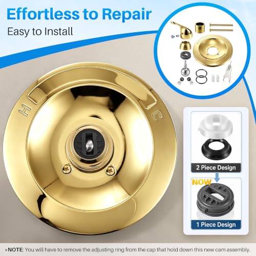 Shower Trim Kit Compatible with Delta RP54870, Lever, Polished Brass - color: Polished Brass