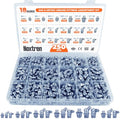250PCS Grease Fittings Assortment, 18 Essential Sizes SAE & Metric Zerk Grease Fittings Kit– Includes UNF NPT 1/4" 1/8" M6 M8 M10, Straight 45 90 Degree for Grease Guns - size: 250