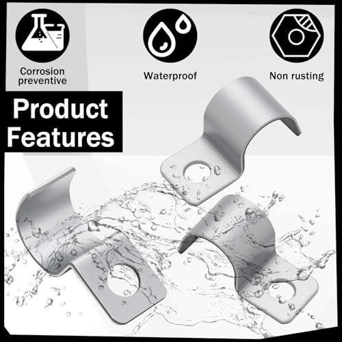 Yaocom 100 Pcs Silver Cable Screw Clips 3/8 Inch, Zinc Steel Wire Clamps - color: Silver, size: 3/8 inch