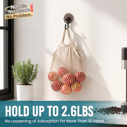 TAILI Adhesive Ceiling Hooks for Hanging Plants, No-Drill 4 Pack Wood Grain - color: Wood Grain, size: 4x Large