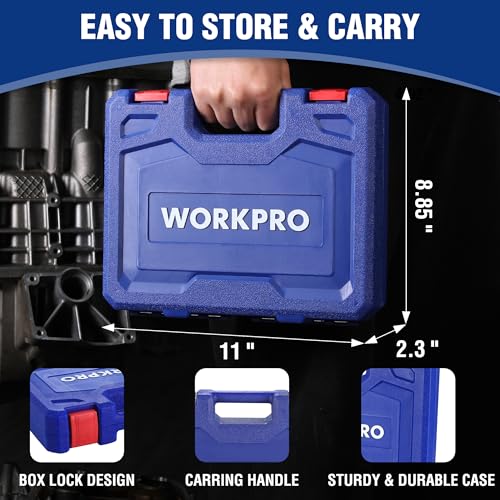 WORKPRO 14-Piece 1/2＂ Drive Deep Impact Socket Set, Metric - style: 14PC, Metric