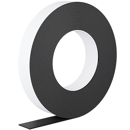 Foam Weather Stripping Door Seal,1 Inch W x 1/17 Inch T x 33 Feet Window Sealing Tape，Single-Sided Self-Adhesive Insulation Sealing Strip,Black - color: Black, size: 1 IN x 1/17 IN x 33FT