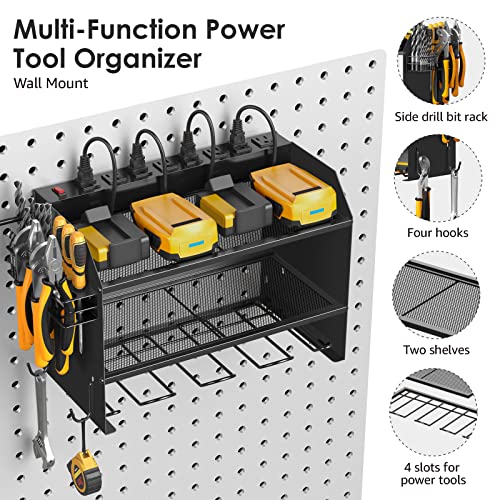 CCCEI Wall Mount Modular Tool Charging Organizer, Black, 1 Pack, 3 Tier. - color: Black