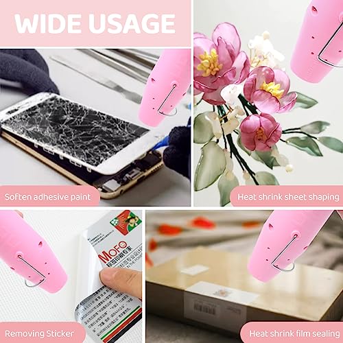 mofa Resin Heat gun,6.6ft Cable 300W Hot Air Gun for Crafting,Acrylic Paint Dryer Multi-Purpose Electric Heating Nozzle (Pink Temp Regulation) - color: Pink Temp Regulation