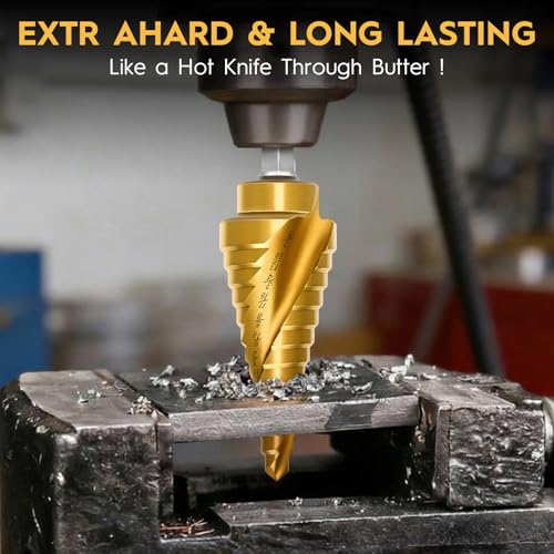 3PCS Titanium Step Drill Bit - HSS Step Bit Set with Two Spiral Grooved - color: 3Pcs Spiral