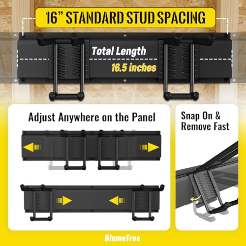 Garage Tool Organizer Wall Mount, 48" Heavy-Duty Metal Wall Organizer, 3 Rails with 6 Adjustable Hooks, Garden Storage Rack for Organization Sturdy Tool Hanging Holder for Shovel Shed Yard - size: 48" 3 panels & 6 hooks