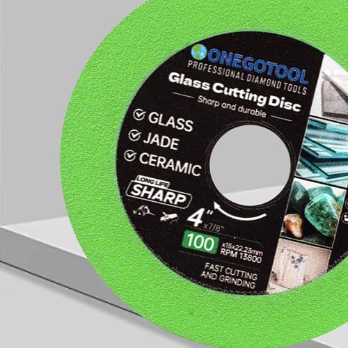 4 inch Tile Cutter Glass Cutting Disc for Angle Grinder, 7/8" Glass Ceramic Diamond Cutting Blade Disc for Grinding Jade, Crystal, Wine Bottles, Tile. (3pcs) - size: 4"