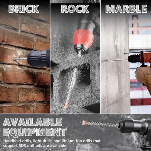 SDS Plus Rotary Hammer Drill Bit, 1-1/2"×18" (38mm×460mm) - 4 Carbide Cutting Edges & Coated Head | Heavy-Duty for Masonry, Concrete, Natural Stone, Brick Walls - size: 1-1/2"×18" (38mm×460mm)