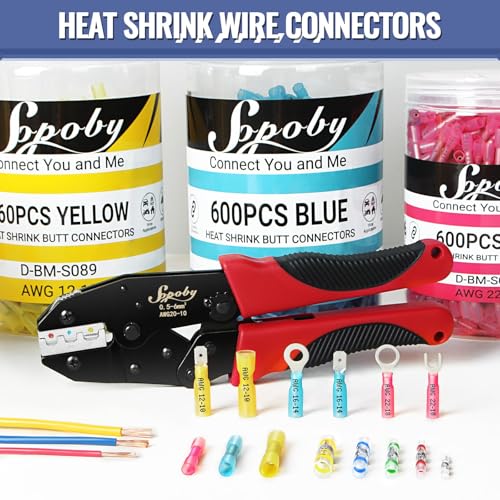 680PCS Heat Shrink Butt Connectors, Marine Grade Electrical Wire Connectors