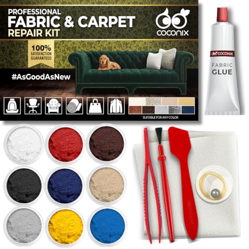 COCONIX Carpet & Fabric Repair Kit for Upholstery, Car Seats, Burns & Holes