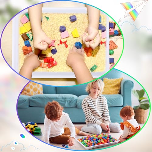 Maitys 15 Pack Plastic Art Trays 12 x 16 Inch Sensory Trays, White - color: White