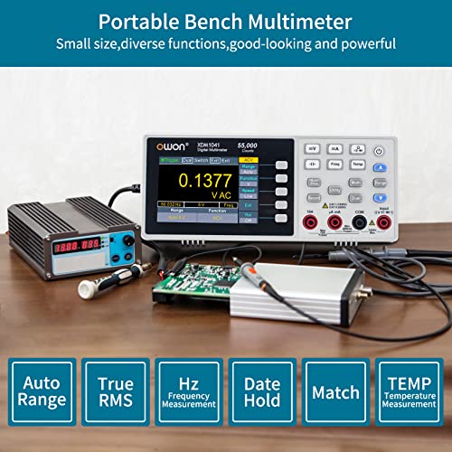 OWON XDM1041 Portable Digital Multimeter,3.5in Desktop Digital Multimeters, 55000 Counts LCD True RMS Temperature Tester Meter for Instruments and Laboratories, Factories - style: XDM1041