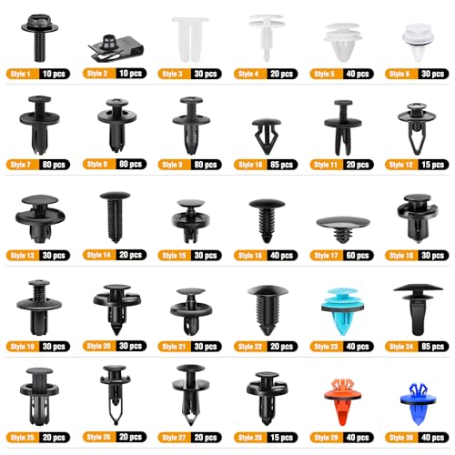 GOOACC 1045Pcs Car Push Retainer Clips & Auto Fasteners Assortment - color: 1000Pcs Clips + 45 Remover