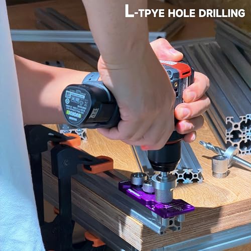 Upgrade Aluminum Profile Drill Guide Access Hole Drill Jig Step Drills - color: Purple