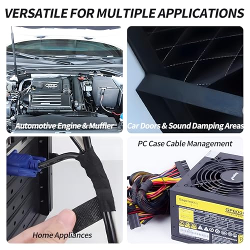 Wire Harness Tape - 3/4 Inch x 50 FT, 4 Rolls High Temp Electrical Tape, Strong Adhesion Noise Reduction Wiring Tape, Durable & Easy to Use for Wrapping Wiring Harness, Insulation, Car Engine - size: 4 Rolls