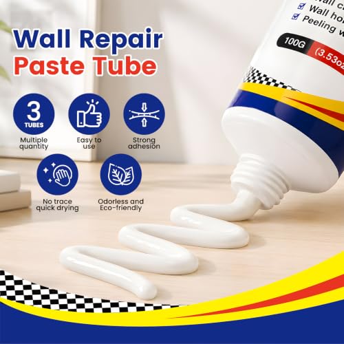 Drywall Repair Kit 3 Tubes,Spackle Wall Repair Paste Kit