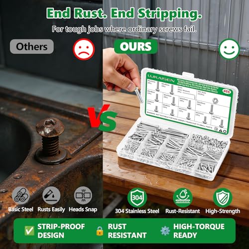 466 Pcs M3 Hex Button Cap Screws Nuts Washers Wrench Kit, 304 SS - size: SS M2 466pcs 2