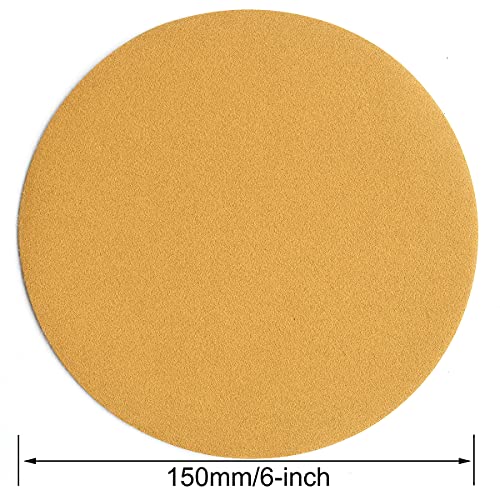 6-Inch No-Hole Hook and Loop Gold Sanding Discs 220-Grit, 100-Pack - size: 220 Grit