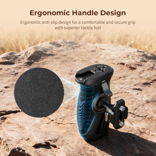 SMALLRIG Rotating Side Handle with HawkLock H21 Quick Release NATO Clamp, Includes H21 NATO Rail, 360° Adjustable, 15kg/ 33lb Load, Ergonomic Silicone Grip