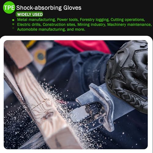 Pro-Grade TPE Anti-Vibration Non-Slip Gloves, Heavy Duty Work Gloves, Reinforced Grip for Construction/Machinery - color: Shockproof-xl