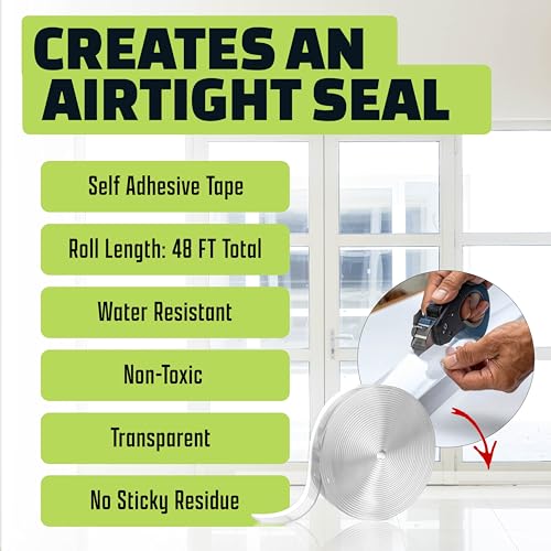 Alien Draft Seal Set of 49 Feet Anti-Draft Adhesive and Flexible Flap to Seal Gaps Around Doors and Windows As Seen On TV - size: 49 Feet - Pack of 1
