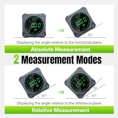 Mcbazel Professional Digital Angle Finder, 4-side Strong Magnetic Angle Gauge, ±0.2° Accuracy, 0-90 or 0-180 Angles, Wood Working Measuring Tool, Table Saw Miter Protractor